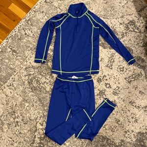 LL Bean kids wicked warm long underwear expedition weight set, M 10-12